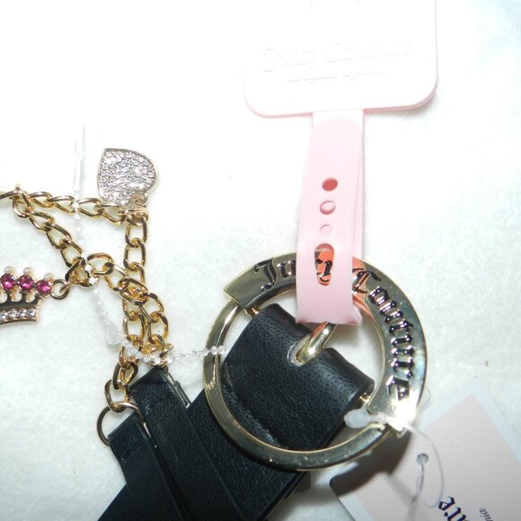 Juicy Couture Leather Belt Logo Buckle dangle charms RARE 🆕 📦⌚🏃🏻💨⚡🚚 - Picture 8 of 15